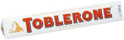 Шоколад, Toblerone (Тоблерон) 100 г белый с медом и миндальной нугой